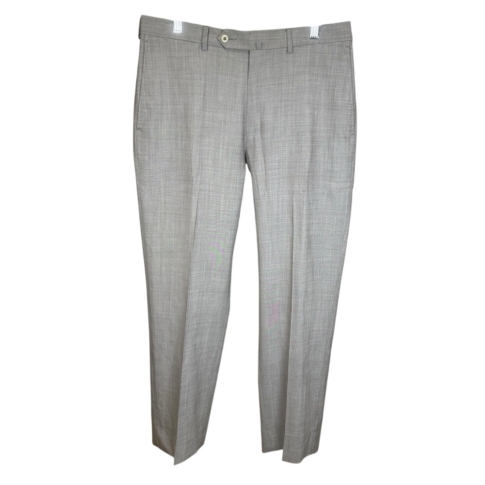 Ermenegildo‎ Zegna Comfort Wool Dress Pants Gray Tailored Luxury Italy Formal 33